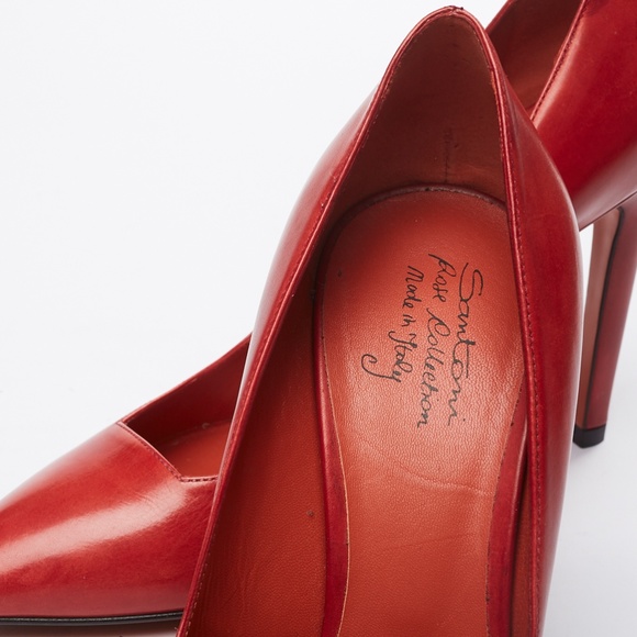 ❌ NWT Santoni Red Leather Stiletto Italian Pump - Picture 5 of 8